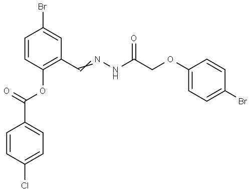 4-BROMO-2-(2-((4-BROMOPHENOXY)ACETYL)CARBOHYDRAZONOYL)PHENYL 4-CHLOROBENZOATE Struktur