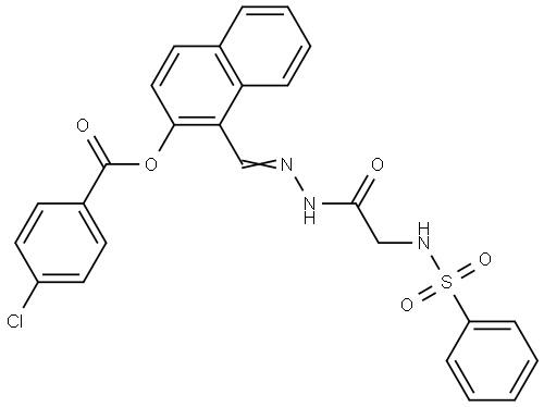 1-(2-(((PHENYLSULFONYL)AMINO)AC)CARBOHYDRAZONOYL)-2-NAPHTHYL 4-CHLOROBENZOATE Struktur