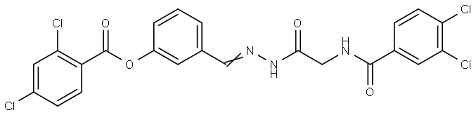 3-(2-(((3,4-DICHLOROBENZOYL)AMINO)AC)CARBOHYDRAZONOYL)PH 2,4-DICHLOROBENZOATE Struktur