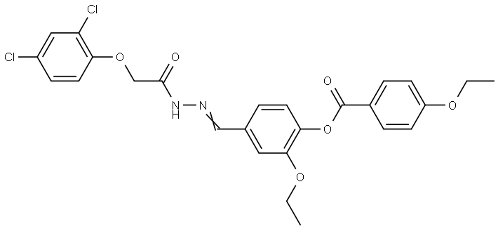 4-(2-((2,4-DICHLOROPHENOXY)AC)CARBOHYDRAZONOYL)-2-ETHOXYPHENYL 4-ETHOXYBENZOATE Struktur