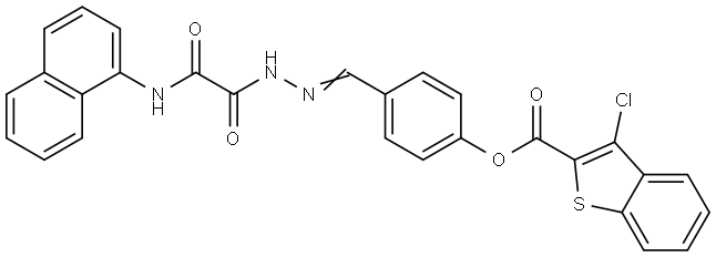 4-((E)-{2-[2-(1-NAPHTHYLAMINO)-2-OXOACETYL]HYDRAZONO}METHYL)PHENYL 3-CHLORO-1-BENZOTHIOPHENE-2-CARBOXYLATE Struktur