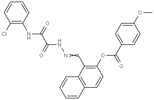 1-(2-((2-CHLOROANILINO)(OXO)AC)CARBOHYDRAZONOYL)-2-NAPHTHYL 4-METHOXYBENZOATE Struktur