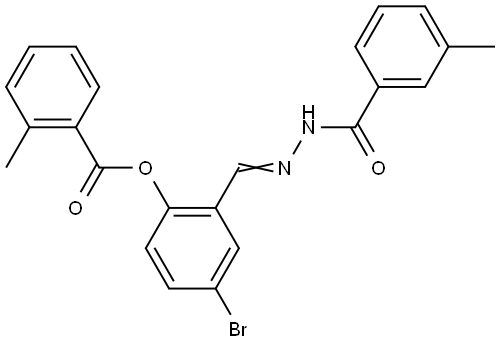 4-BROMO-2-(2-(3-METHYLBENZOYL)CARBOHYDRAZONOYL)PHENYL 2-METHYLBENZOATE Struktur