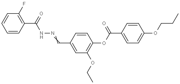 2-ETHOXY-4-(2-(2-FLUOROBENZOYL)CARBOHYDRAZONOYL)PHENYL 4-PROPOXYBENZOATE Struktur