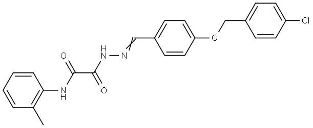 2-(2-(4-((4-CHLOROBENZYL)OXY)BENZYLIDENE)HYDRAZINO)-N-(2-ME-PH)-2-OXOACETAMIDE Struktur