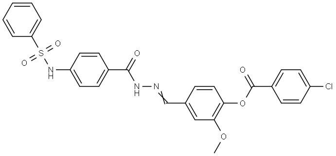 2-MEO-4-(2-(4-((PHENYLSULFONYL)AMINO)BENZOYL)CARBOHYDRAZONOYL)PH 4-CL-BENZOATE Struktur