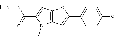 2-(4-CHLOROPHENYL)-4-METHYL-4H-FURO(3,2-B)PYRROLE-5-CARBOHYDRAZIDE Struktur