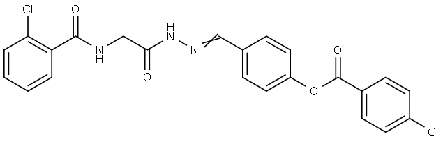 4-(2-(((2-CHLOROBENZOYL)AMINO)ACETYL)CARBOHYDRAZONOYL)PHENYL 4-CHLOROBENZOATE Struktur