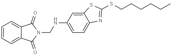 2-((2-HEXYLSULFANYL-BENZOTHIAZOL-6-YLAMINO)-METHYL)-ISOINDOLE-1,3-DIONE Struktur