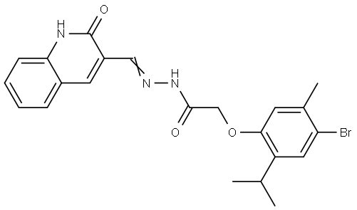 2-(4-BROMO-2-ISOPROPYL-5-METHYLPHENOXY)-N'-[(E)-(2-OXO-1,2-DIHYDRO-3-QUINOLINYL)METHYLIDENE]ACETOHYDRAZIDE Struktur