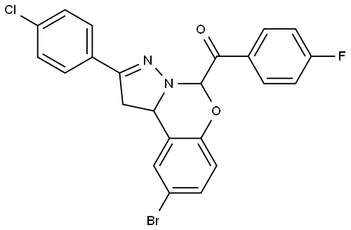 [9-BROMO-2-(4-CHLOROPHENYL)-1,10B-DIHYDROPYRAZOLO[1,5-C][1,3]BENZOXAZIN-5-YL](4-FLUOROPHENYL)METHANONE Struktur