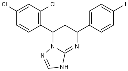 7-(2,4-DI-CL-PH)-5-(4-IODO-PH)4,5,6,7-TETRAHYDRO(1,2,4)TRIAZOLO(1,5-A)PYRIMIDINE Struktur