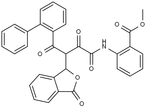 METHYL 2-{[4-[1,1'-BIPHENYL]-2-YL-2,4-DIOXO-3-(3-OXO-1,3-DIHYDRO-2-BENZOFURAN-1-YL)BUTANOYL]AMINO}BENZOATE Struktur