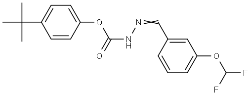 4-TERT-BUTYLPHENYL 2-(3-(DIFLUOROMETHOXY)BENZYLIDENE)HYDRAZINECARBOXYLATE Struktur