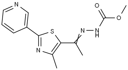 ME 2-(1-(4-ME-2-(3-PYRIDINYL)-1,3-THIAZOL-5-YL)ETHYLIDENE)HYDRAZINECARBOXYLATE Struktur