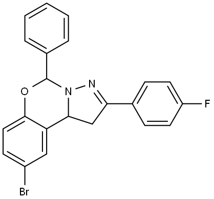 9-BROMO-2-(4-FLUOROPHENYL)-5-PHENYL-1,10B-DIHYDROPYRAZOLO(1,5-C)(1,3)BENZOXAZINE Struktur