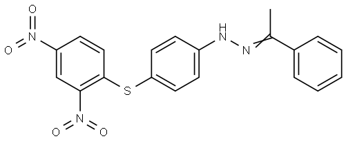 1-PHENYLETHANONE (4-((2,4-DINITROPHENYL)THIO)PHENYL)HYDRAZONE Struktur