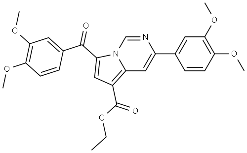 ET 7-(3,4-DI-MEO-BENZOYL)3-(3,4-DI-MEO-PH)PYRROLO(1,2-C)PYRIMIDINE-5-CARBOXYLATE Struktur