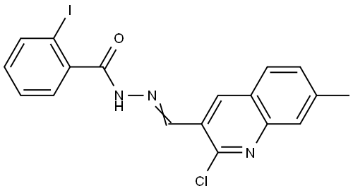 N'-((2-CHLORO-7-METHYL-3-QUINOLINYL)METHYLENE)-2-IODOBENZOHYDRAZIDE Struktur