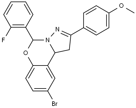 4-(9-BR-5-(2-F-PH)-1,10B-DIHYDROPYRAZOLO(1,5-C)(1,3)BENZOXAZIN-2-YL)PH ME ETHER Struktur