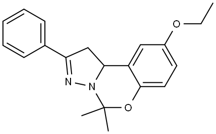 9-ETHOXY-5,5-DIMETHYL-2-PHENYL-1,10B-DIHYDROPYRAZOLO(1,5-C)(1,3)BENZOXAZINE Struktur