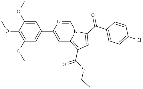 ET 7-(4-CL-BENZOYL)-3-(3,4,5-TRI-MEO-PH)PYRROLO(1,2-C)PYRIMIDINE-5-CARBOXYLATE Struktur