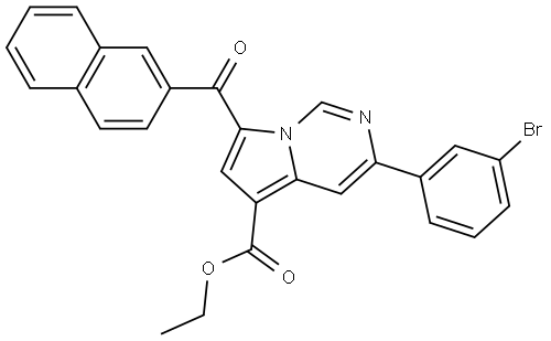 ETHYL 3-(3-BROMOPHENYL)-7-(2-NAPHTHOYL)PYRROLO(1,2-C)PYRIMIDINE-5-CARBOXYLATE Struktur