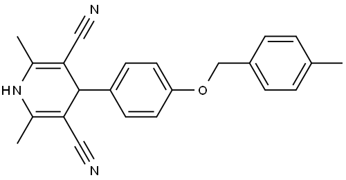 2,6-DIMETHYL-4-(4-((4-ME-BENZYL)OXY)PH)-1,4-DIHYDRO-3,5-PYRIDINEDICARBONITRILE Struktur