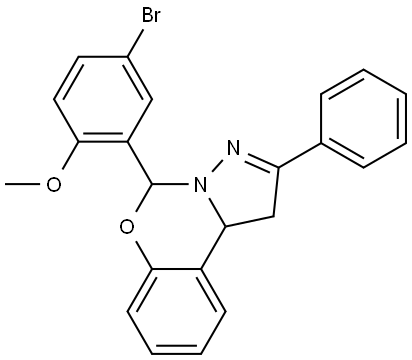 4-BR-2-(2-PH-1,10B-DIHYDROPYRAZOLO(1,5-C)(1,3)BENZOXAZIN-5-YL)PH METHYL ETHER Struktur