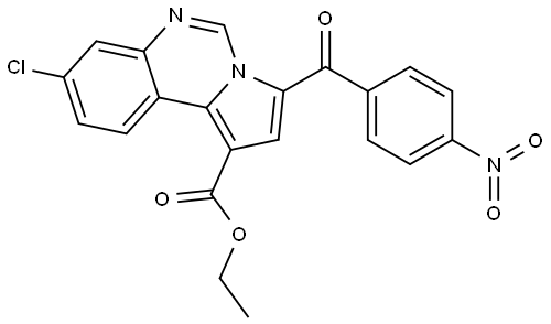 ETHYL 8-CHLORO-3-(4-NITROBENZOYL)PYRROLO(1,2-C)QUINAZOLINE-1-CARBOXYLATE Struktur