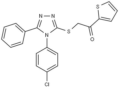 2-((4-(4-CHLOROPHENYL)-5-PH-4H-1,2,4-TRIAZOL-3-YL)THIO)-1-(2-THIENYL)ETHANONE Struktur