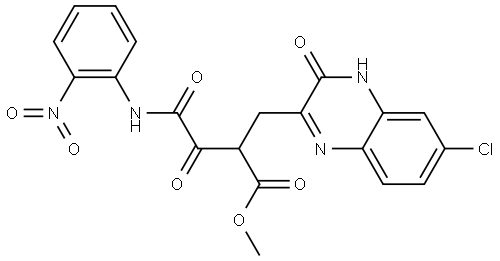 ME 2-((6-CL-3-HO-2-QUINOXALINYL)METHYL)-4-(2-NITROANILINO)-3,4-DIOXOBUTANOATE Struktur