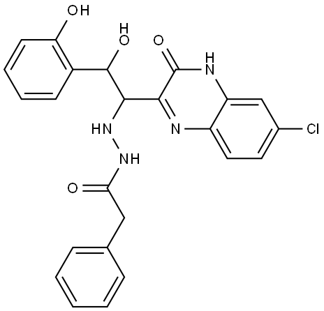 N'-(1-(6-CL-3-HO-2-QUINOXALINYL)-2-HO-2-(2-HO-PHENYL)ET)-2-PHENYLACETOHYDRAZIDE Struktur