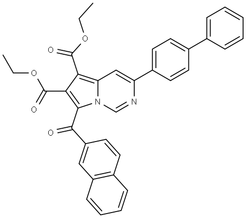 DIETHYL 3-[1,1'-BIPHENYL]-4-YL-7-(2-NAPHTHOYL)PYRROLO[1,2-C]PYRIMIDINE-5,6-DICARBOXYLATE Struktur