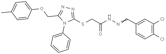 N'-[(E)-(3,4-DICHLOROPHENYL)METHYLIDENE]-2-({5-[(4-METHYLPHENOXY)METHYL]-4-PHENYL-4H-1,2,4-TRIAZOL-3-YL}SULFANYL)ACETOHYDRAZIDE Struktur