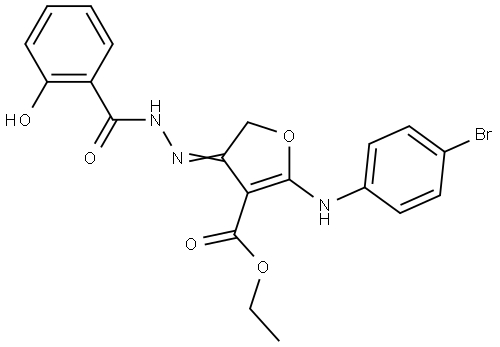 ET 2-(4-BROMOANILINO)-4-((2-HO-BENZOYL)HYDRAZONO)-4,5-DIHYDRO-3-FURANCARBOXYLATE Struktur