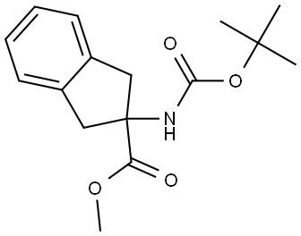 methyl 2-((tert-butoxycarbonyl)amino)-2,3-dihydro-1H-indene-2-carboxylate Struktur