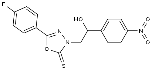 5-(4-FLUOROPHENYL)-3-(2-HO-2-(4-NITROPHENYL)ETHYL)-1,3,4-OXADIAZOLE-2(3H)-THIONE Struktur