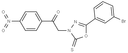 2-(5-(3-BR-PHENYL)-2-THIOXO-1,3,4-OXADIAZOL-3(2H)-YL)-1-(4-NITROPHENYL)ETHANONE Struktur