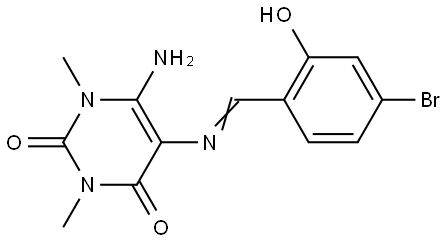 6-AMINO-5-((4-BR-2-HO-BENZYLIDENE)AMINO)-1,3-DIMETHYL-2,4(1H,3H)-PYRIMIDINEDIONE Struktur