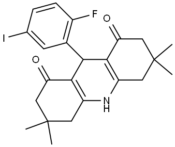 9(2-F-5-IODO-PH)3,3,6,6-TETRA-ME-3,4,6,7,9,10-HEXAHYDRO-1,8(2H,5H)-ACRIDINEDIONE Struktur