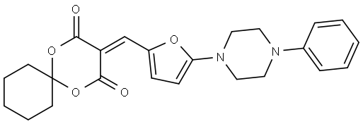 3-{[5-(4-PHENYL-1-PIPERAZINYL)-2-FURYL]METHYLENE}-1,5-DIOXASPIRO[5.5]UNDECANE-2,4-DIONE Struktur