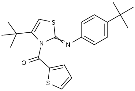 4-TERT-BU-N-(4-TERT-BU-3-(2-THIENYLCARBONYL)-1,3-THIAZOL-2(3H)-YLIDENE)ANILINE Struktur