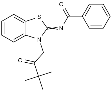 N-(3-(3,3-DIMETHYL-2-OXOBUTYL)-1,3-BENZOTHIAZOL-2(3H)-YLIDENE)BENZAMIDE Struktur