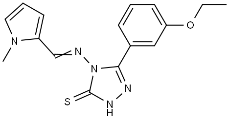 5-(3-ETHOXYPHENYL)-4-{[(E)-(1-METHYL-1H-PYRROL-2-YL)METHYLIDENE]AMINO}-4H-1,2,4-TRIAZOL-3-YL HYDROSULFIDE Struktur