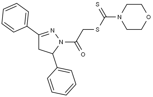 2-(3,5-DIPHENYL-4,5-DIHYDRO-1H-PYRAZOL-1-YL)-2-OXOETHYL 4-MORPHOLINECARBODITHIOATE Struktur