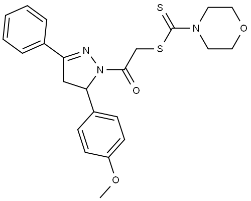 2-[5-(4-METHOXYPHENYL)-3-PHENYL-4,5-DIHYDRO-1H-PYRAZOL-1-YL]-2-OXOETHYL 4-MORPHOLINECARBODITHIOATE Struktur