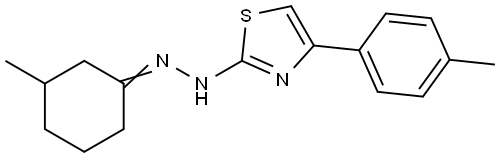 Cyclohexanone, 3-methyl-, 2-[4-(4-methylphenyl)-2-thiazolyl]hydrazone Struktur