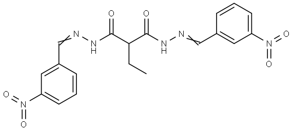 2-ETHYL-N'(1),N'(3)-BIS(3-NITROBENZYLIDENE)MALONOHYDRAZIDE Struktur