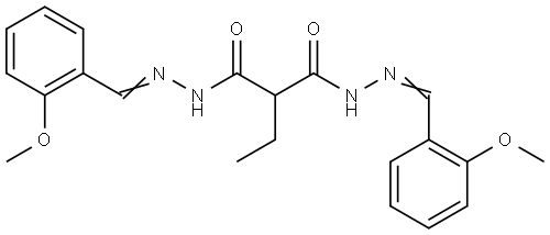 2-ETHYL-N'(1),N'(3)-BIS(2-METHOXYBENZYLIDENE)MALONOHYDRAZIDE Struktur